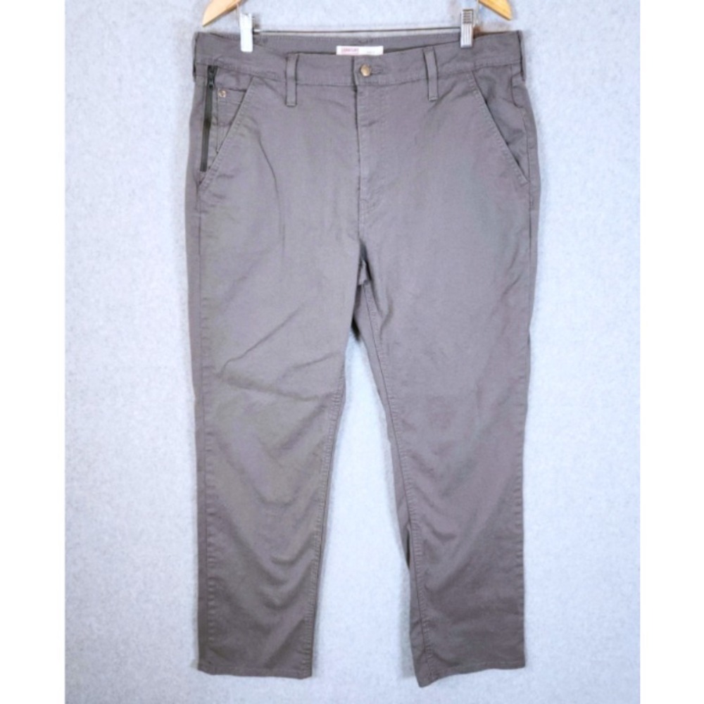 Signature Levi Strauss Athletic Hybrid Chino Pants Mens Size 36x32 Gray Straight